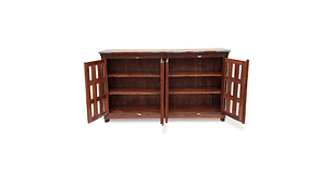 BUFFET MEYA MUEBLES MADERA CAFÉ BENGALA RECICLADA Y VIDRIO 105X180X40