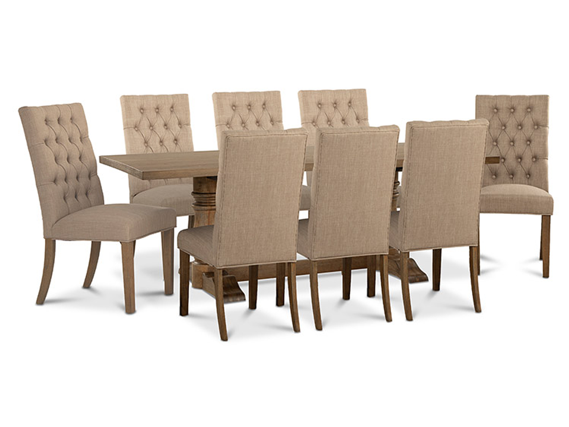 JUEGO DE COMEDOR CIC SEATTLE 8 SILLAS BEIGE 1