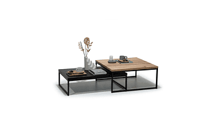 MESA MEDULAR DUO WOOD BLACK LENGA ACERO