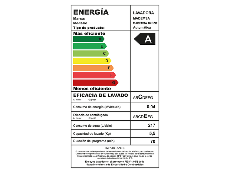 LAVADORA AUTOMÁTICA 16KG DISOLUCIÓN MÁXIMA 16 BZG BLANCA 5
