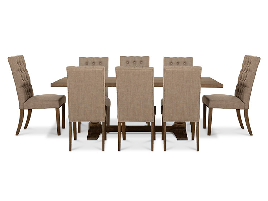 JUEGO DE COMEDOR CIC SEATTLE 8 SILLAS BEIGE 4
