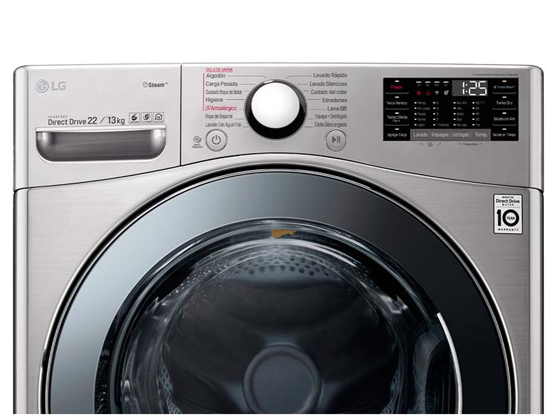 LAVADORA SECADORA LG WD22VV2S6 22KG/13KG GRIS 3