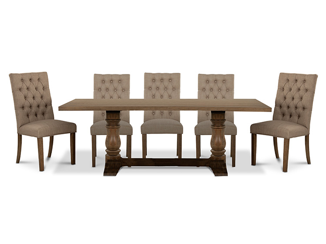 JUEGO DE COMEDOR CIC SEATTLE 8 SILLAS BEIGE 9