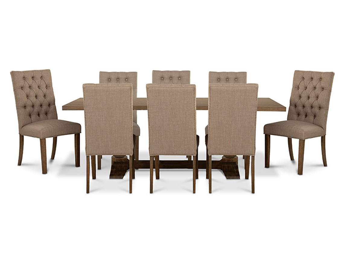 JUEGO DE COMEDOR CIC SEATTLE 8 SILLAS BEIGE 10