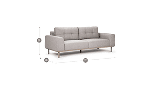 SOFÁ ROSEN BIADA 3 CUERPOS TELA GRIS PERLA