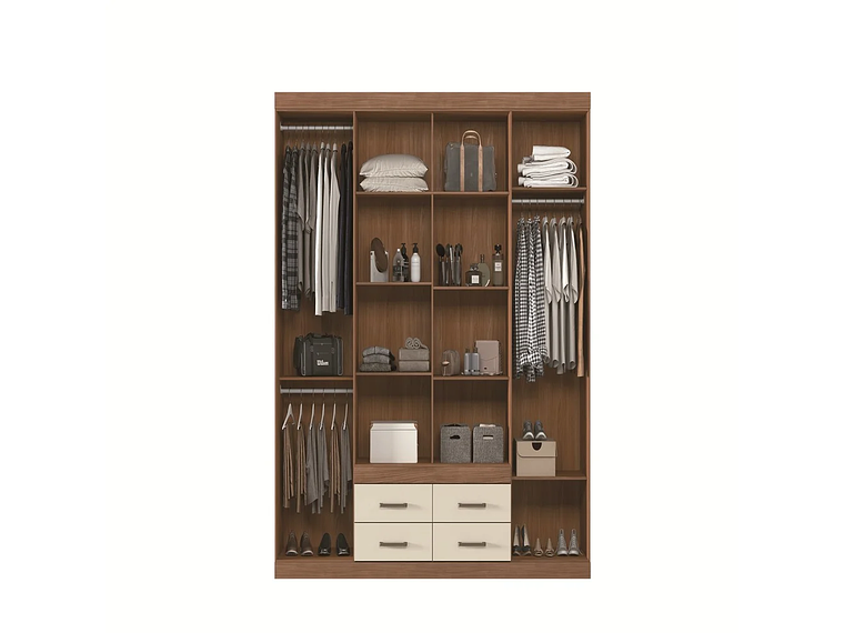 CLOSET NAPOLES 8P4C EN COLOR CAFE AREIA 3