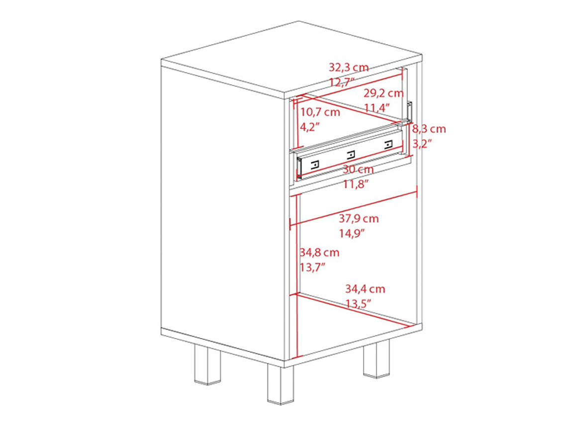 VELADOR TUHOME SECRET Z-81 1 PUERTA 2 CAJONES 8