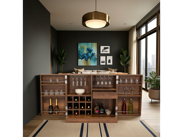 BAR EXTENSIBLE 12 BOTELLEROS 2 PUERTA FM-012O CAFÉ OSCURO 7