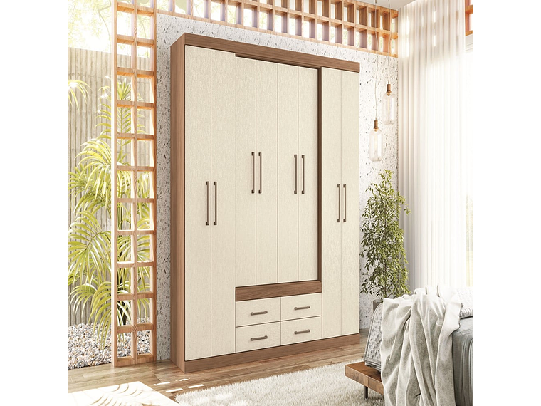 CLOSET NAPOLES 8P4C EN COLOR CAFE AREIA 4