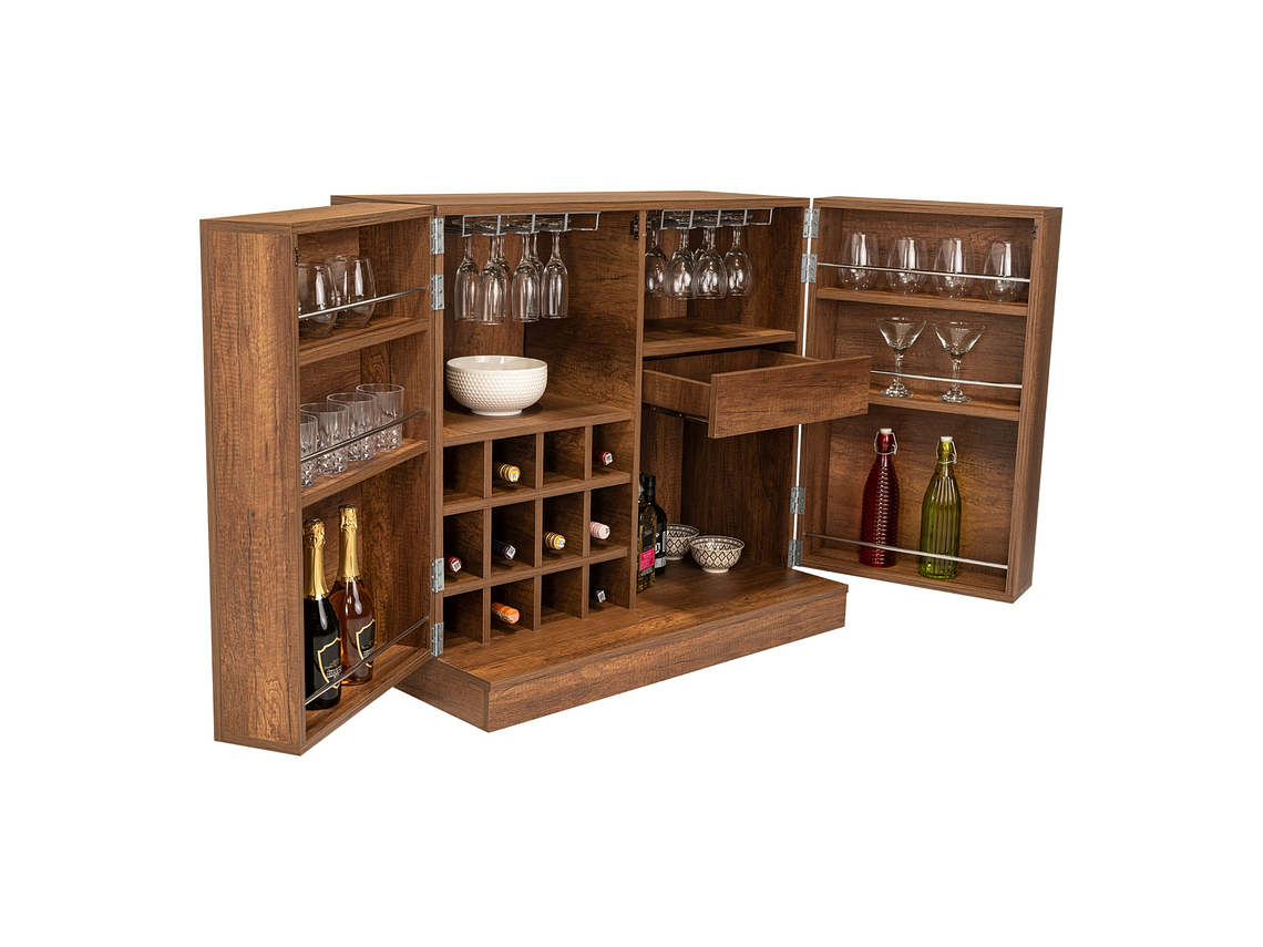 BAR EXTENSIBLE 12 BOTELLEROS 2 PUERTA FM-012O CAFÉ OSCURO 8