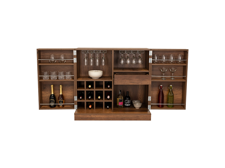 BAR EXTENSIBLE 12 BOTELLEROS 2 PUERTA FM-012O CAFÉ OSCURO 9