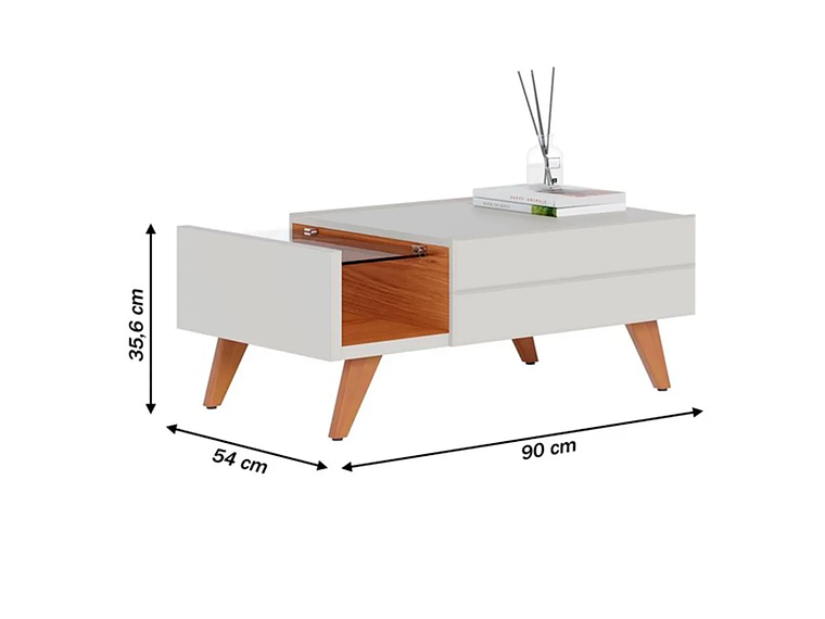 MESA DE CENTRO DI PORETTI DESIGN NORONHA BLANCO 90 X 54 CM 1C 3
