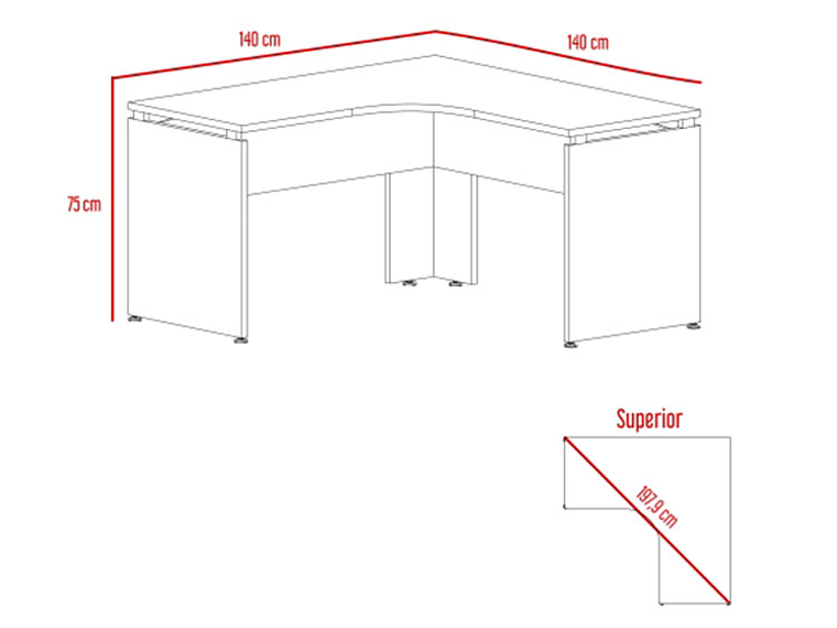 ESCRITORIO TUHOME L-140 -NEGRO SOFT/COÑAC 5