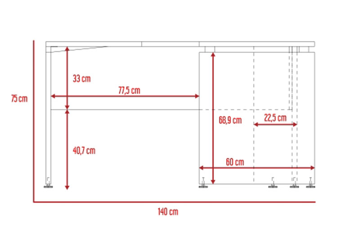 ESCRITORIO TUHOME L-140 -NEGRO SOFT/COÑAC 6