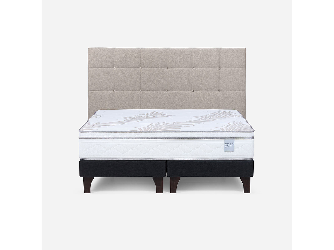 CAMA EUROPEA NEO PLUS KING 180X200 CM + RESPALDO ISSEY BEIGE 1