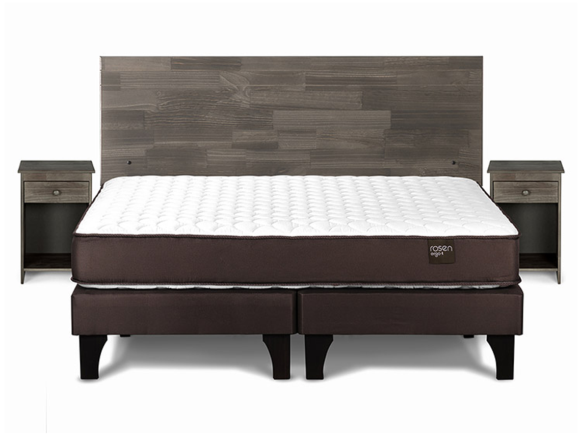 JUEGO DE DORMITORIO ROSEN CAMA EUROPEA ERGO T BD 2 PLAZAS + SET TABOR GRAFITO 1