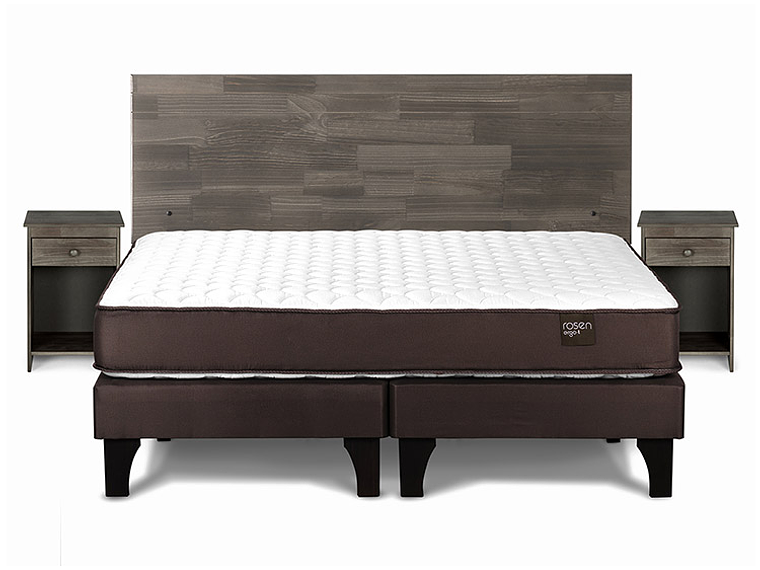 JUEGO DE DORMITORIO ROSEN CAMA EUROPEA ERGO T BD 2 PLAZAS + SET TABOR GRAFITO 1