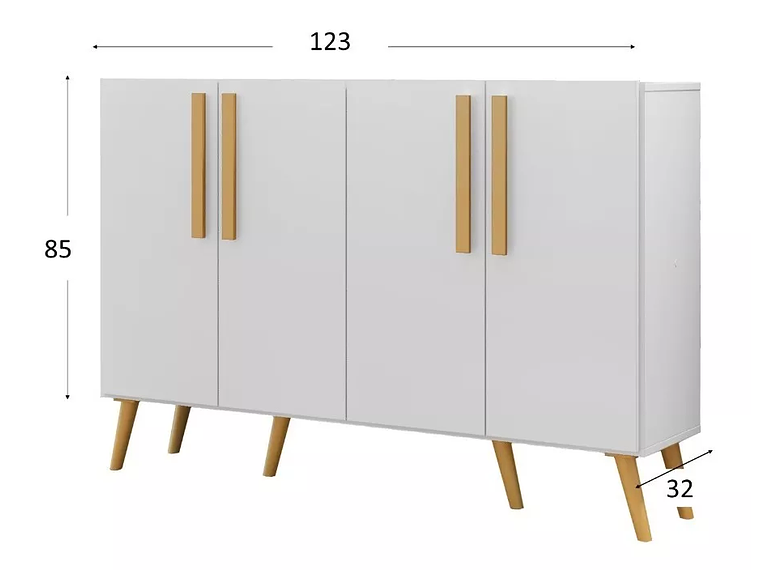 BUFFET BE DESIGN 4 PUERTAS BLANCO RETRO VIENA MP3606.0003 3