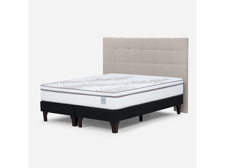 CAMA EUROPEA NEO PLUS KING 180X200 CM + RESPALDO ISSEY BEIGE 3