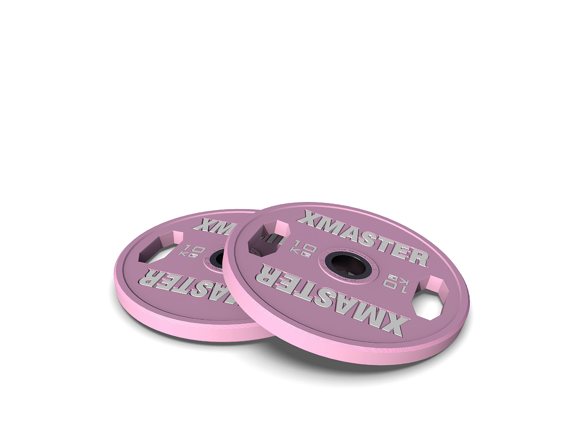 Par Discos Olímpicos CPU Pink Grip 10kg | XMASTER 1