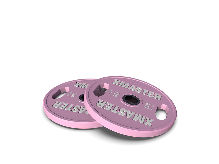 Par Discos Olímpicos CPU Pink Grip 10kg | XMASTER 1