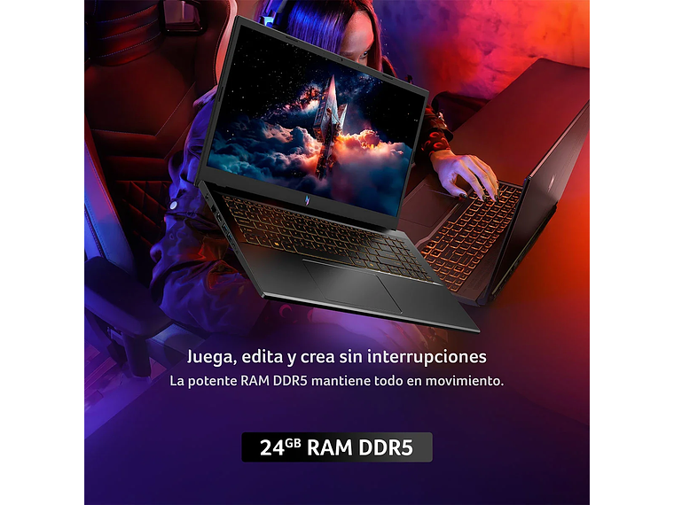 NOTEBOOK ACER GAMER NITRO 5 ANV15-52-73S9-1 INTEL CORE I7 24GB RAM 512GB SSD NVIDIA RTX5050 15.6