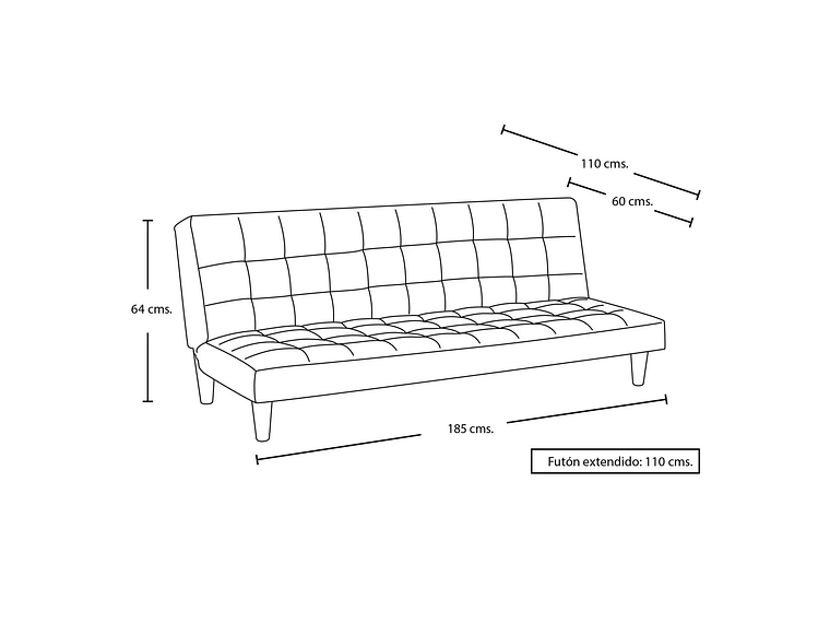 FUTON TURIN PU ROJO 5