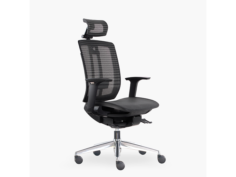 SILLA OFICINA AIR CON CABECERO GRIS OSCURO FORM 3