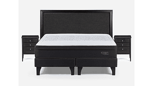 JUEGO DE DORMITORIO ROSEN CAMA EUROPEA TEMPO BD 2 PLAZAS + SET NOLITA GRAFITO