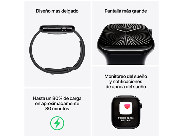 APPLE WATCH SERIE 10 46MM PLATA ALUMINIO CORREA DEPORTIVA M/L 4