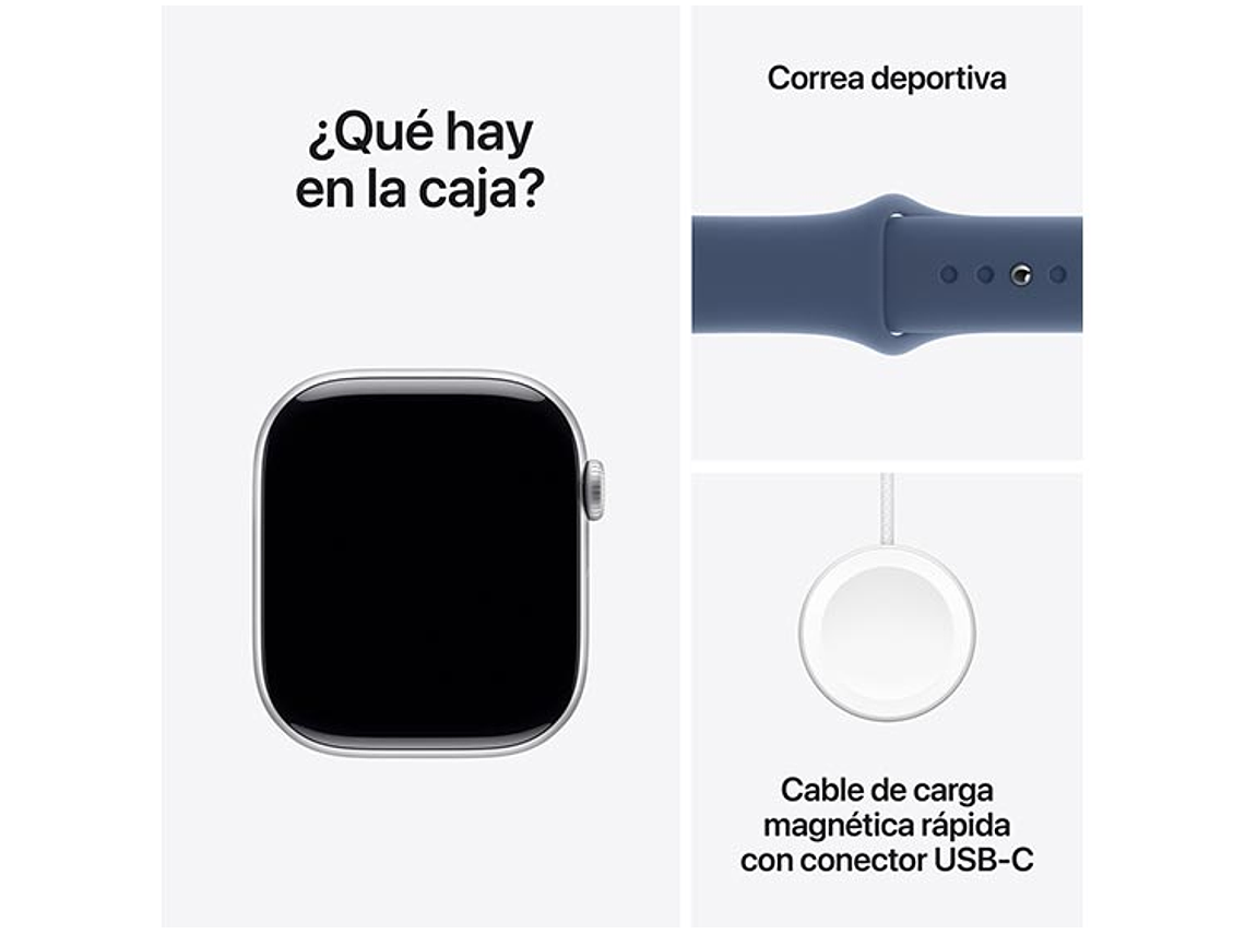 APPLE WATCH SERIE 10 46MM PLATA ALUMINIO CORREA DEPORTIVA M/L 5