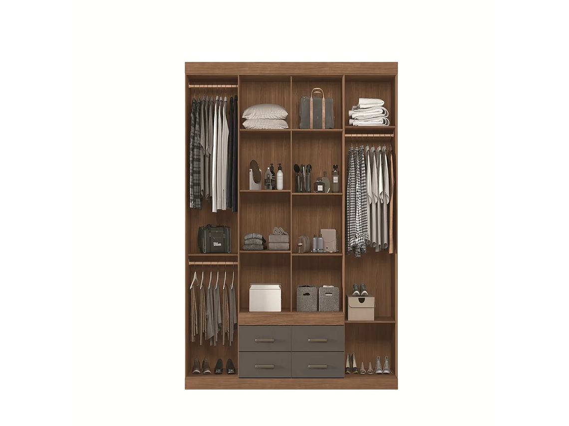 CLOSET NAPOLES 8P4C GRAFITO EN COLOR CAFE 4
