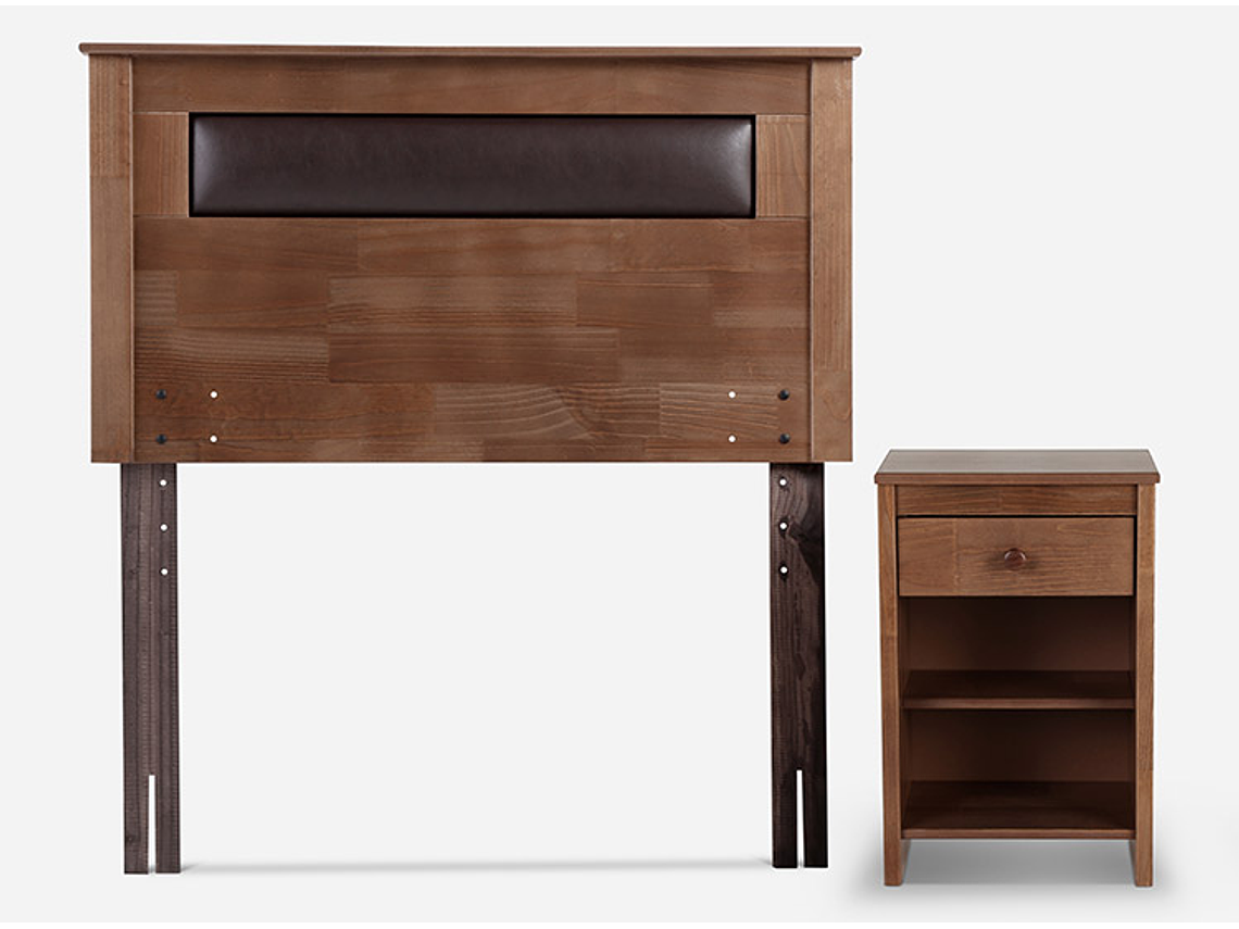 JUEGO DE DORMITORIO ROSEN CAMA DIVAN INDIE 1.5 PLAZAS AZUL + SET FERRARA 5