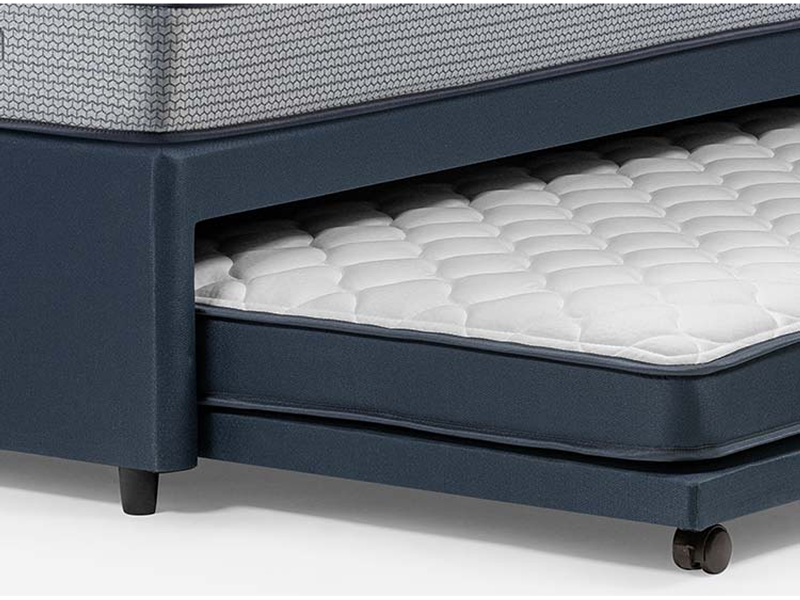 JUEGO DE DORMITORIO ROSEN CAMA DIVAN INDIE 1.5 PLAZAS AZUL + SET FERRARA 9