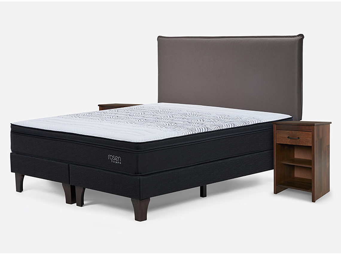 JUEGO DE DORMITORIO ROSEN CAMA EUROPEA TEMPO KING GRAFITO + SET MAURICE CHOCOLATE 2