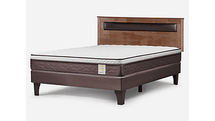 JUEGO DE DORMITORIO ROSEN CAMA EUROPEA NEW STYLE 4 PLUS BN 2 PLAZAS + RESPALDO FERRARA