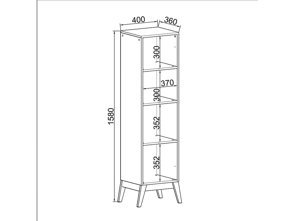 VITRINA BE DESIGN 1 PUERTA NEGRO MALTA 2