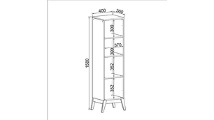 VITRINA BE DESIGN 1 PUERTA NEGRO MALTA