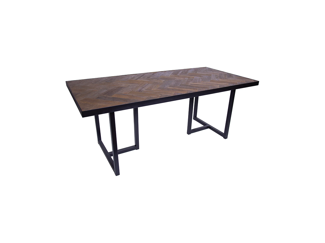  MESA COMEDOR MEYA MUEBLES DARJAN MADERA OLMO Y ACERO 2