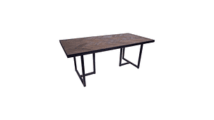  MESA COMEDOR MEYA MUEBLES DARJAN MADERA OLMO Y ACERO