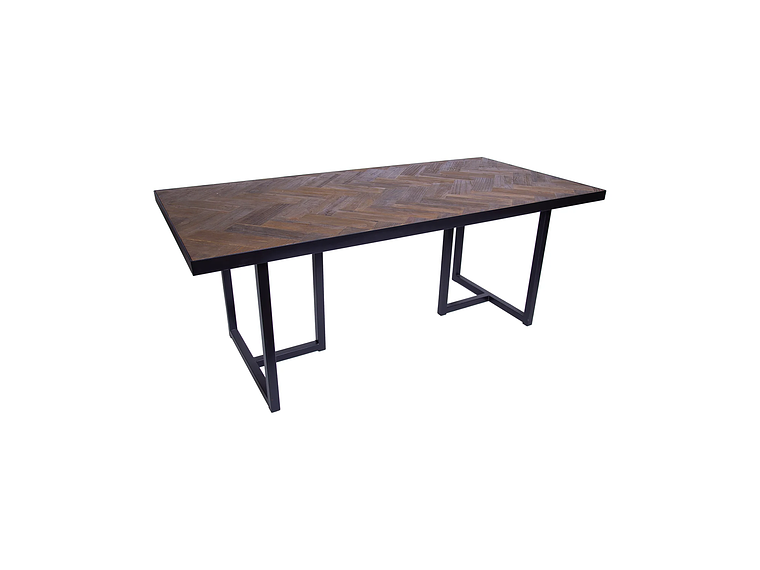  MESA COMEDOR MEYA MUEBLES DARJAN MADERA OLMO Y ACERO 2