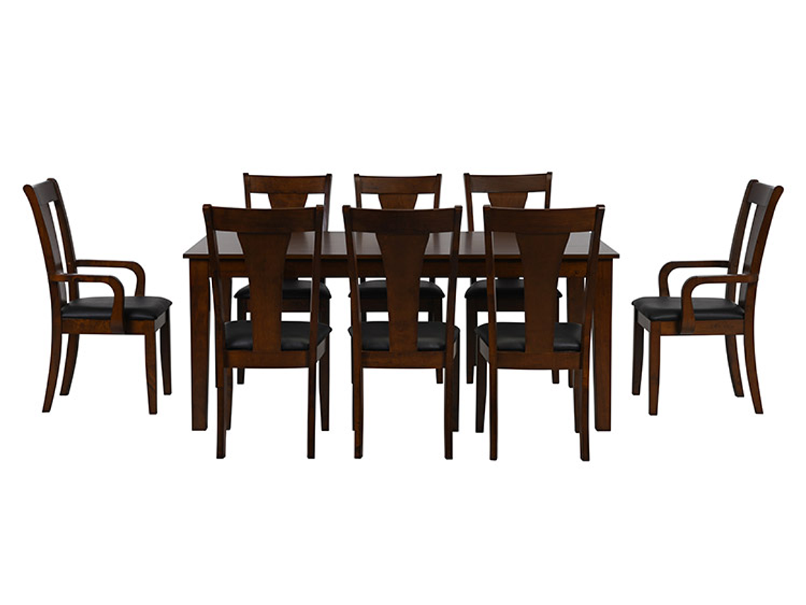 JUEGO DE COMEDOR CIC THOMAS 6 SILLAS 2 SITIALES CAFÉ 1