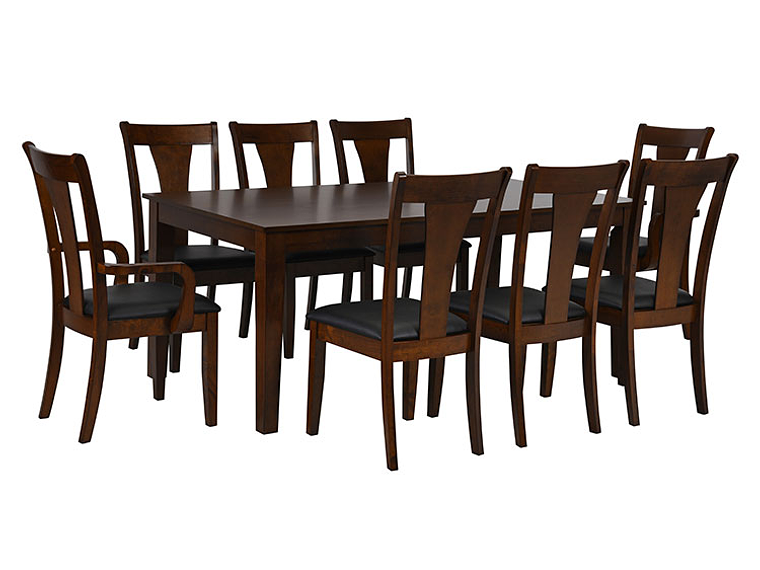 JUEGO DE COMEDOR CIC THOMAS 6 SILLAS 2 SITIALES CAFÉ 10