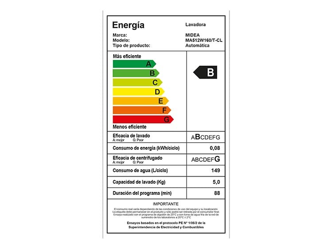 LAVADORA CARGA SUPERIOR MIDEA MA512W160/T-CL 16KG GRAFITO 5