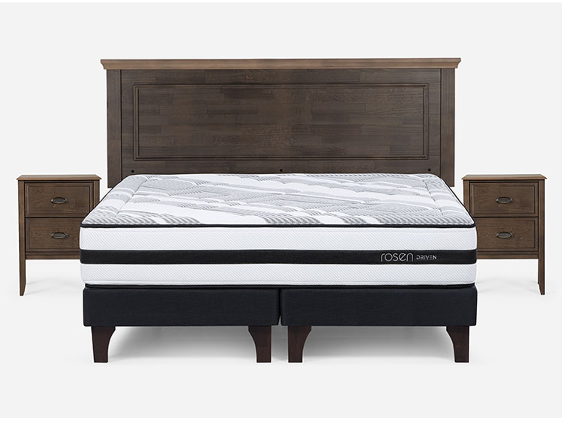 JUEGO DE DORMITORIO ROSEN CAMA EUROPEA DRIVEN BD 2 PLAZAS + SET ANNA 1