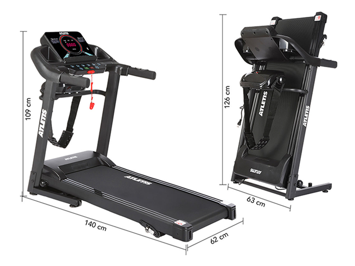 TROTADORA ATLETIS 1638550 12KM/H PLEGABLE ENDURANCE V 1.5HP CON MASAJE 5