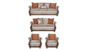 JUEGO DE LIVING 3 2 1 1 GRAN COLUMBIA CREMA