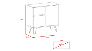 BUFFET TUHOME ANDORRA Z 80 2 PUERTAS 1 CAJÓN CAFÉ