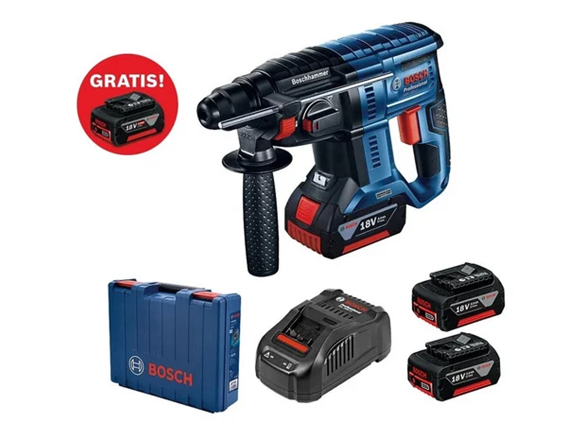 ROTOMARTILLO BOSCH GBH 180-LI SDS-PLUS, 18V+2 BAT.+CARGADOR 1