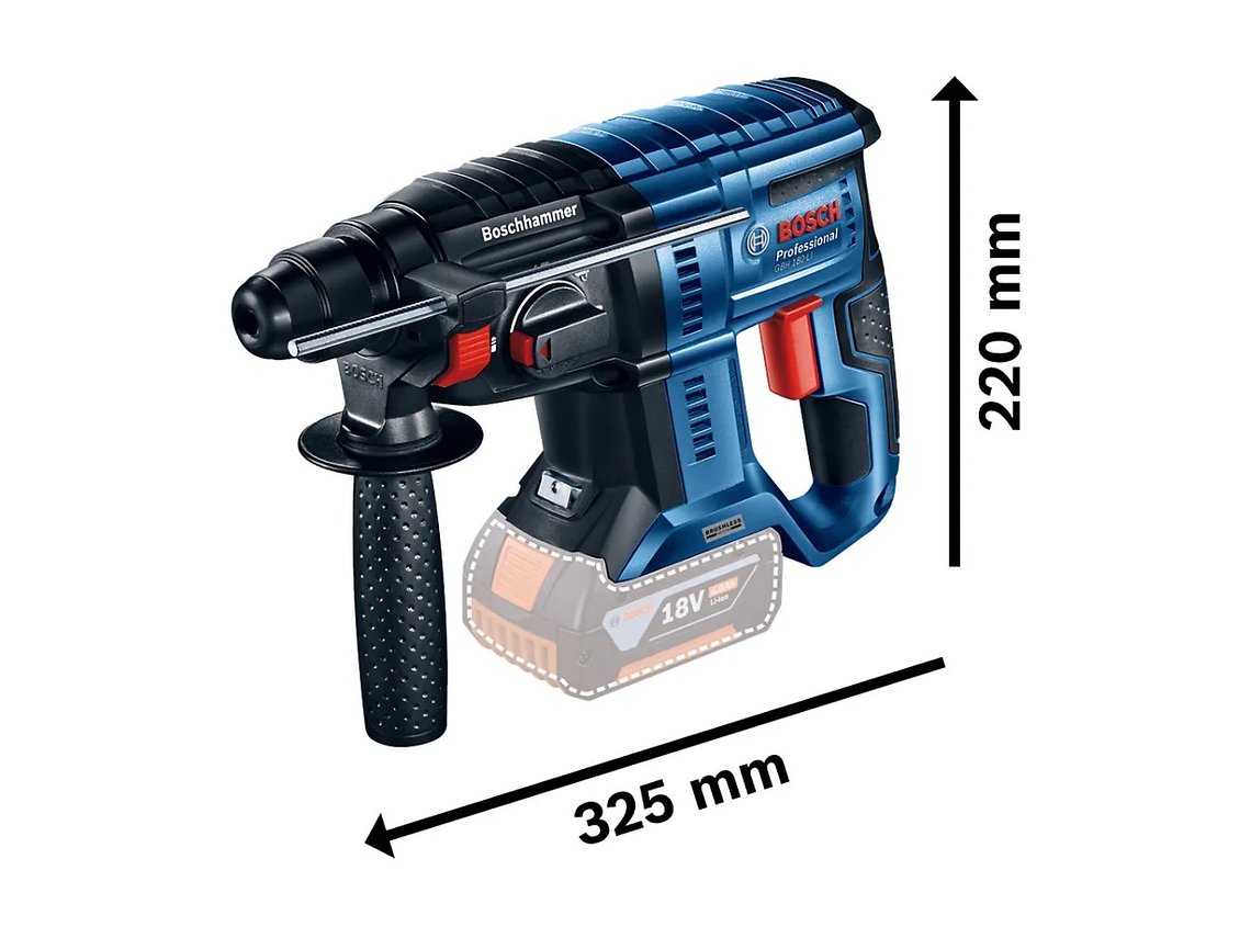 ROTOMARTILLO BOSCH GBH 180-LI SDS-PLUS, 18V+2 BAT.+CARGADOR 3